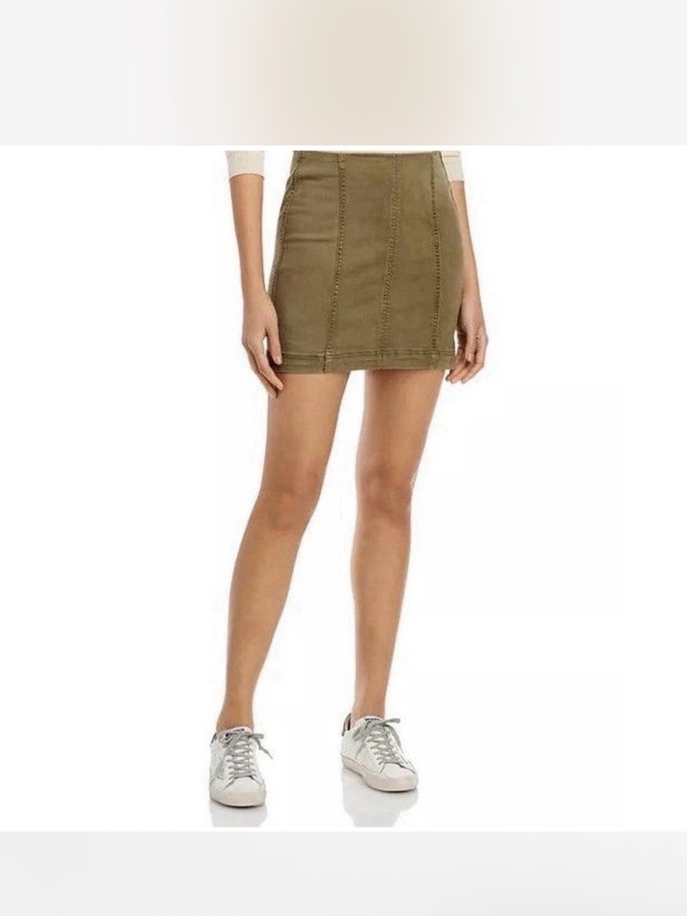Free People Women’s Mini Skirt Olive Green Modern Femme